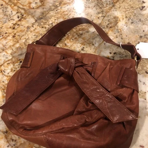 Kooba cognac brown mini-medium leather purse (P2) - Picture 2 of 7